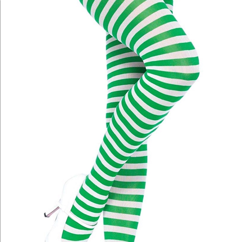 Green Striped Tights